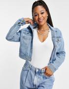 Miss Selfridge Denim Jacket In Midwash Blue-blues