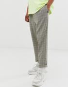 Vintage Supply Tapered Pants In Gray Check - Gray