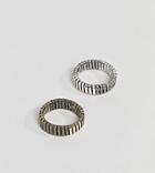 Reclaimed Vintage Inspired Textured Silver & Gold Rings In 2 Pack Exclusive To Asos - Multi