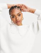Fashion Union Knit Sweater With Removable Broderie Collar-white