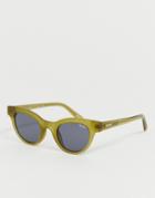 Quay Australia Live And Learn Sunglasses In Olive-green