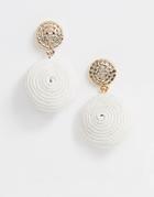 Asos Design Earrings With Rope Drop In Gold Tone - Gold