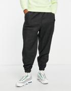 Asos Design Oversized Sweatpants In Charcoal Heather Polar Fleece-grey