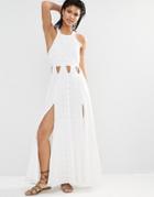 Tularosa Duchess Side Split Maxi Dress - Milk