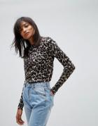 Oasis Leopard Print Sweater - Gray
