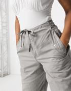 Asos Design Slouchy Combat Pants In Washed Gray-grey