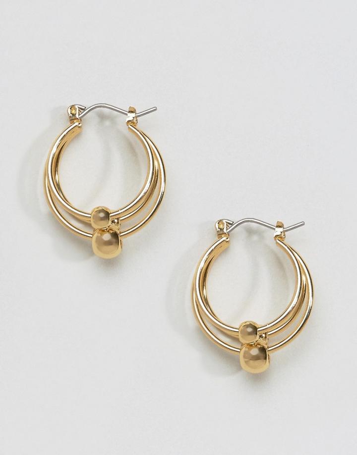 Asos Multi Ball Hoop Earrings - Gold