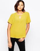Greylin Thelius Top With Cut Out Neck - Canary
