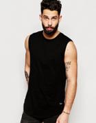 Only & Sons Longline Sleevless T-shirt - Black