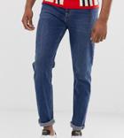 Asos Design Tall Tapered Jeans In Dark Wash-blue