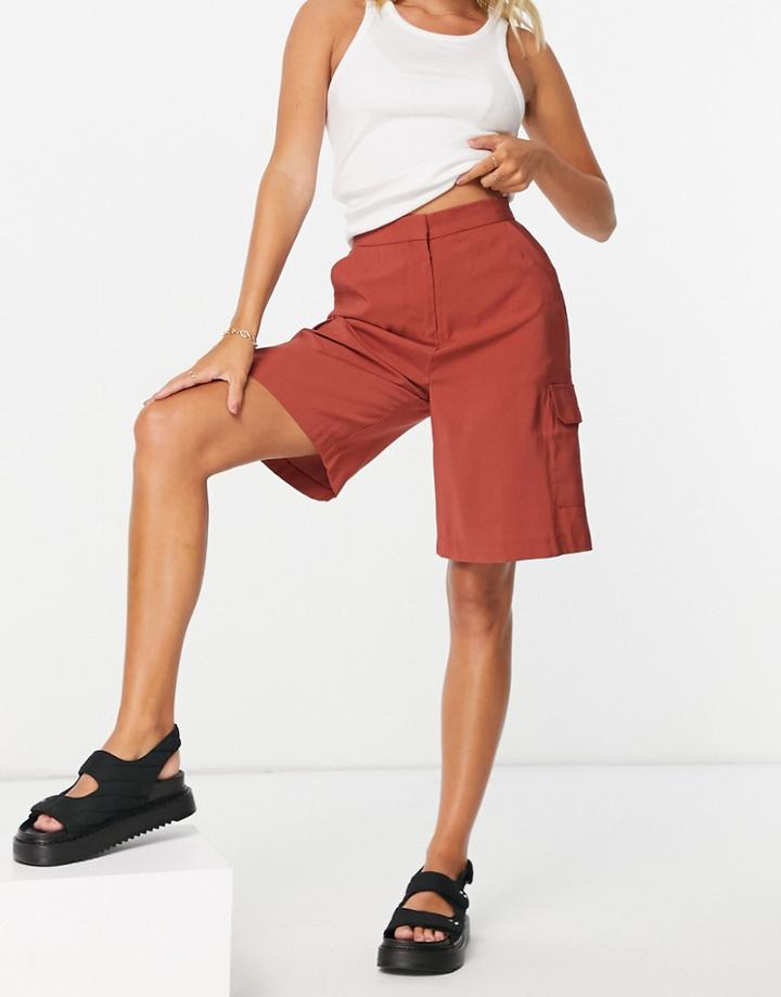 Native Youth Longline Shorts In Orange