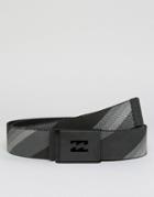 Billabong Cotton Webbing Belt In Black And Gre - Black