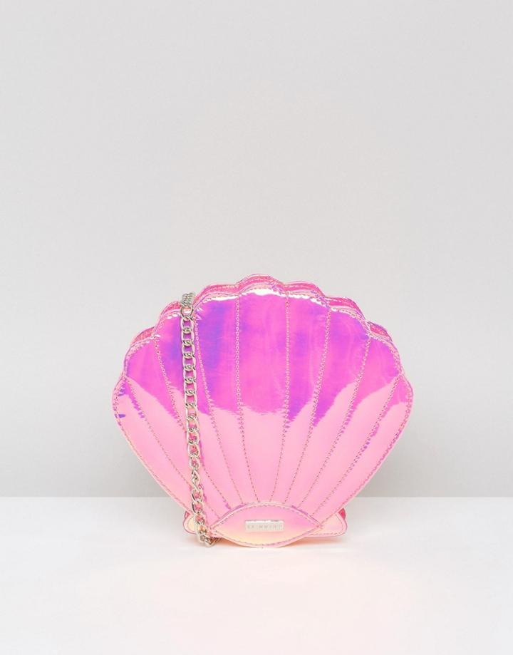 Skinnydip Holographic Pink Shell Cross Body Bag - Pink