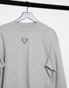 Monki Nana Cotton Sweatshirt In Gray-grey