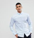 Noak Slim Shirt In Cut And Sew - Blue