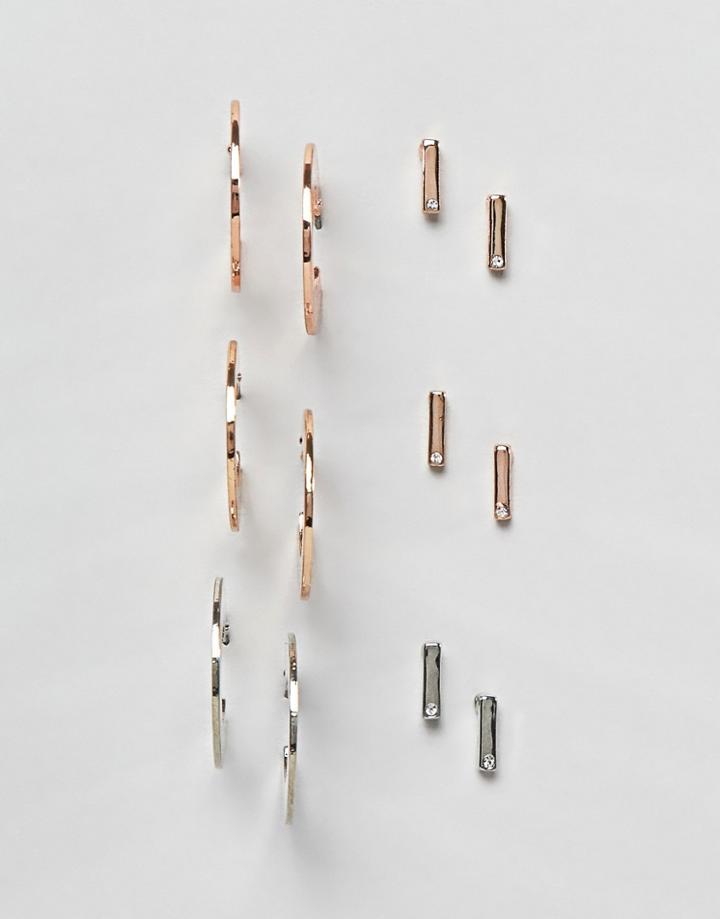 Aldo Haeracia Minimal Hoop Earrings Multi Pack In Mixed Metals - Multi