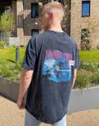 Liquor N Poker Oversized T-shirt In Washed Black With Astronaut Graphic Print