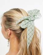 Asos Design Hair Scarf In Sheer Green Check