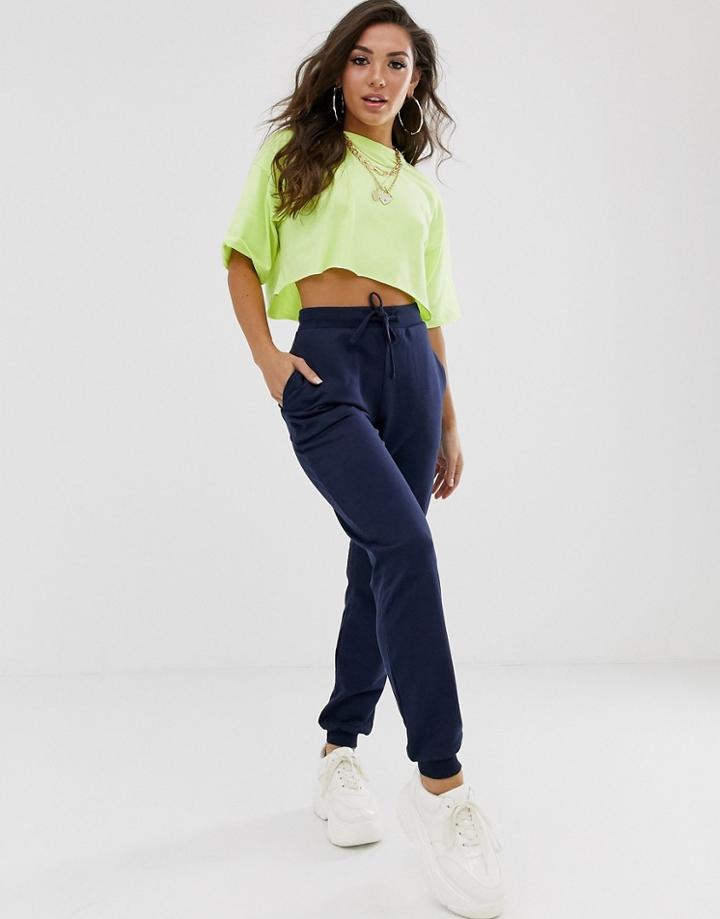 Asos Design Basic Jogger With Tie-navy