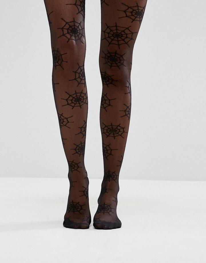 Asos Halloween Cob Web Tights - Black