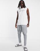 Asos Design Lightweight Drop Crotch Sweatpants In Gray