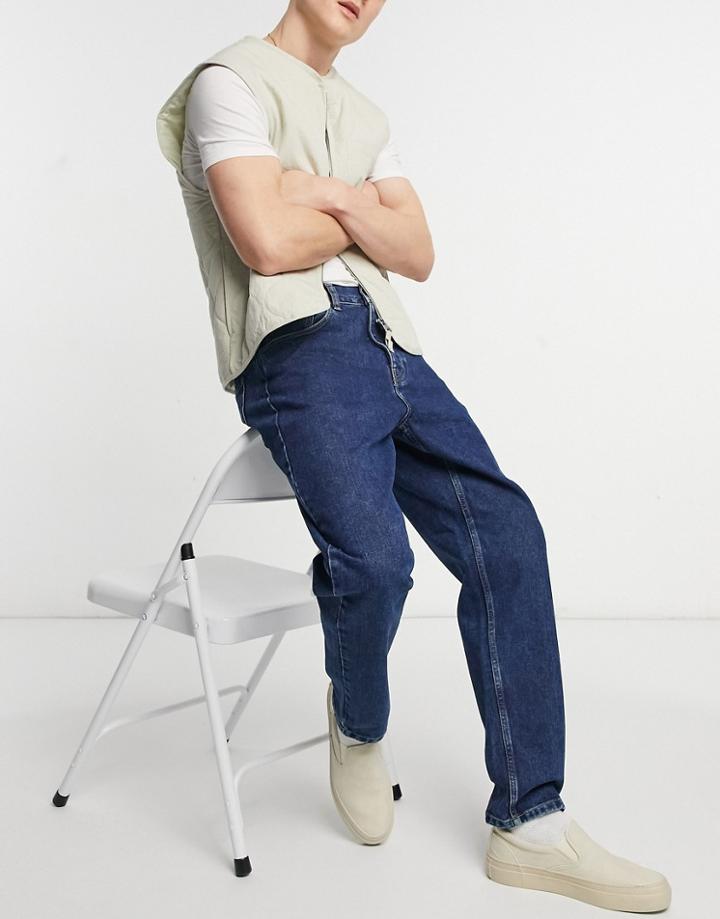 Carhartt Wip Newel Jean Relaxed Tapered Fit In Stone Wash Blue