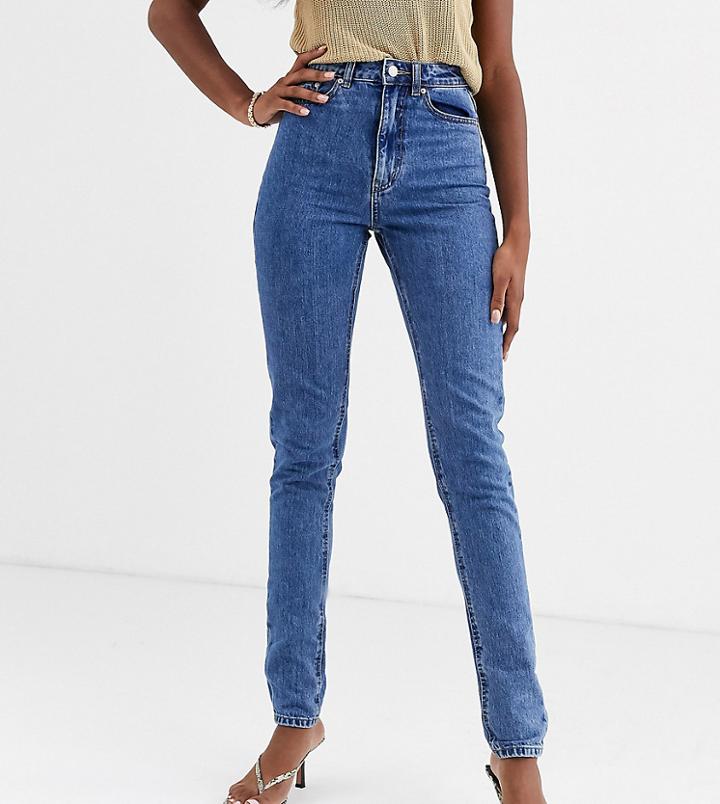 Vero Moda Tall High Waist Ankle Grazer Mom Jean - Blue
