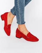 Truffle Low Heel Soft Loafer - Red