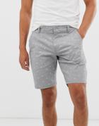 Only & Sons Printed Chino Shorts In Gray