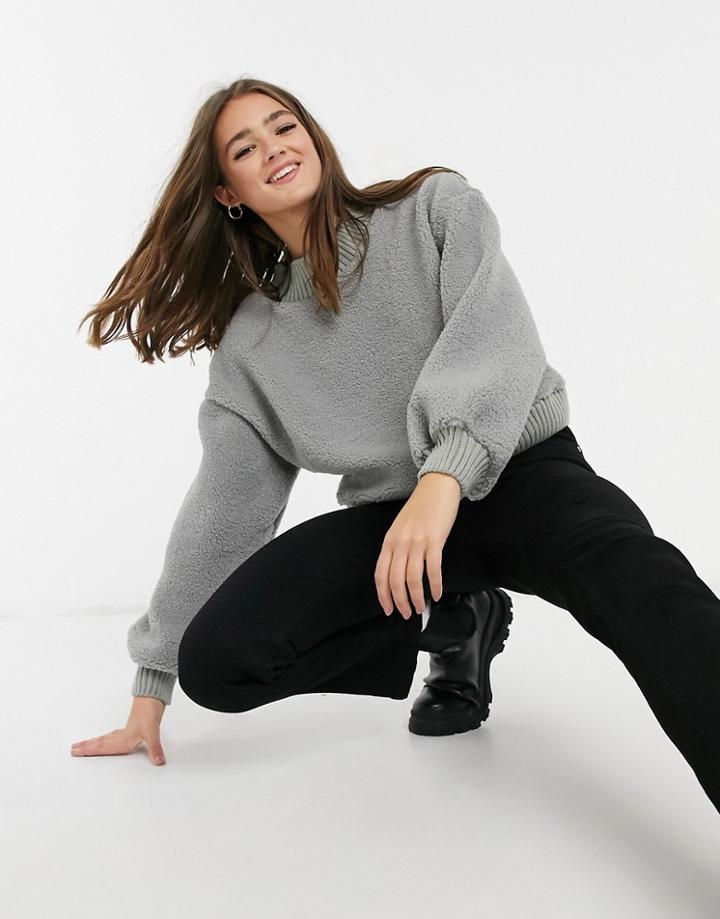 Qed London Borg Sweater In Gray-blue