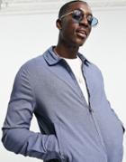 Asos Design Set Smart Harrington Jacket In Denim Blue-blues