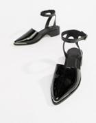 Asos Design Mamba Pointed Flat Shoes - Black