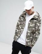 Bershka Lightweight Jacket In Camo - Green