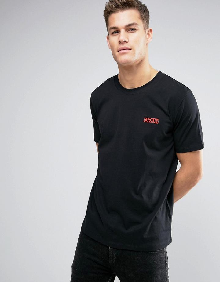 Hugo By Hugo Boss Durned T-shirt Logo Slim Fit In Black - Black