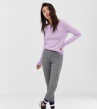 Esprit Sweatpants With Cuffed Ankle And Check Print In Black
