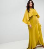 Asos Curve Long Sleeve Crop Top Maxi Dress With Kimono Split Skirt - Multi