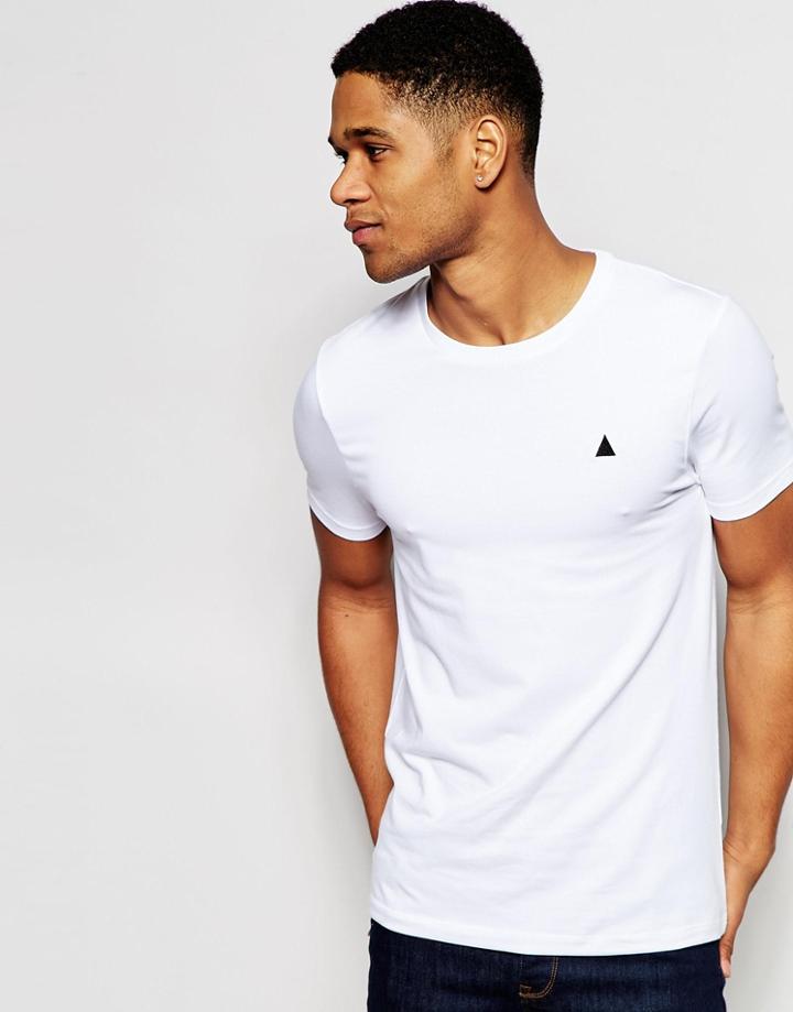 Asos Muscle T-shirt With Crew Neck And Embroidery In White - White