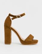 Truffle Collection Platform Heeled Sandals-brown