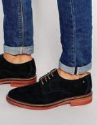 Base London Stanford Perforated Suede Shoes - Navy