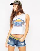 Asos Tank With Surf Print - White