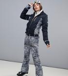 Roxy Illusion Snow Suit In Black/multi Print - Multi