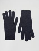 Asos Touchscreen Gloves In Denim Blue - Blue