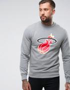 Mitchell & Ness Nba Miami Heat Crew Neck Sweatshirt - Gray