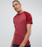 D-struct Tall Raglan Mesh Sleeve T-shirt - Red