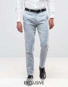 Only & Sons Skinny Suit Pant In Herringbone - Blue