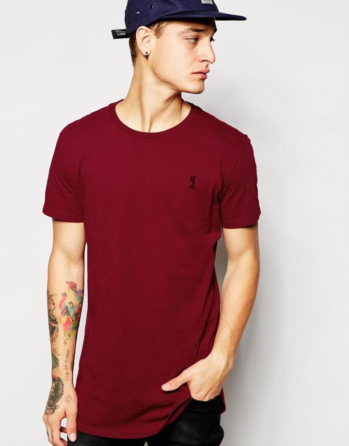 Religion Longline T-shirt - Burgundy