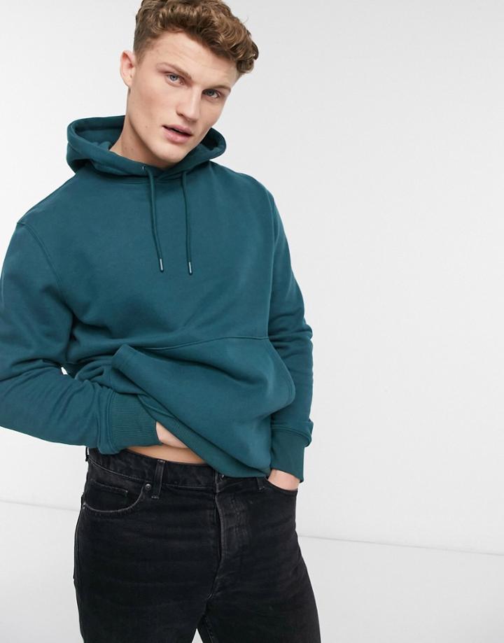 Topman Coordinating Classic Hoodie In Dark Green