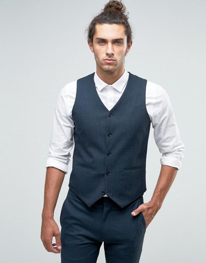 Asos Super Skinny Vest With Insert In Green - Green