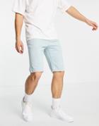 Another Influence Denim Short With Rips/abrasions-green