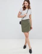 Asos Design Tailored A-line Mini Skirt - Green